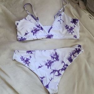 Shein Purple Tie Dyed Bikini